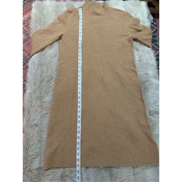 J. Crew Mockneck Sweater-Dress in Extra-Soft Yarn Heather Camel Size Medium - Picture 8 of 10